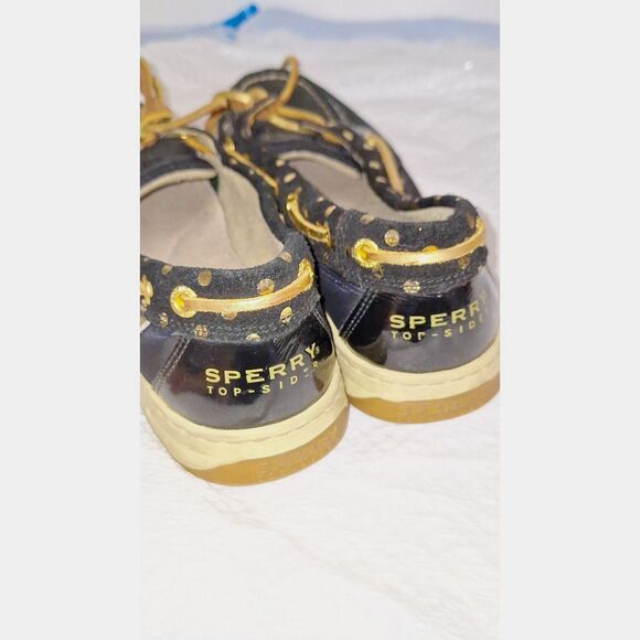 Sperry Top Sider Women's Boat Shoes Flats Nautical Comfort Black and Gold 8M - Picture 9 of 9